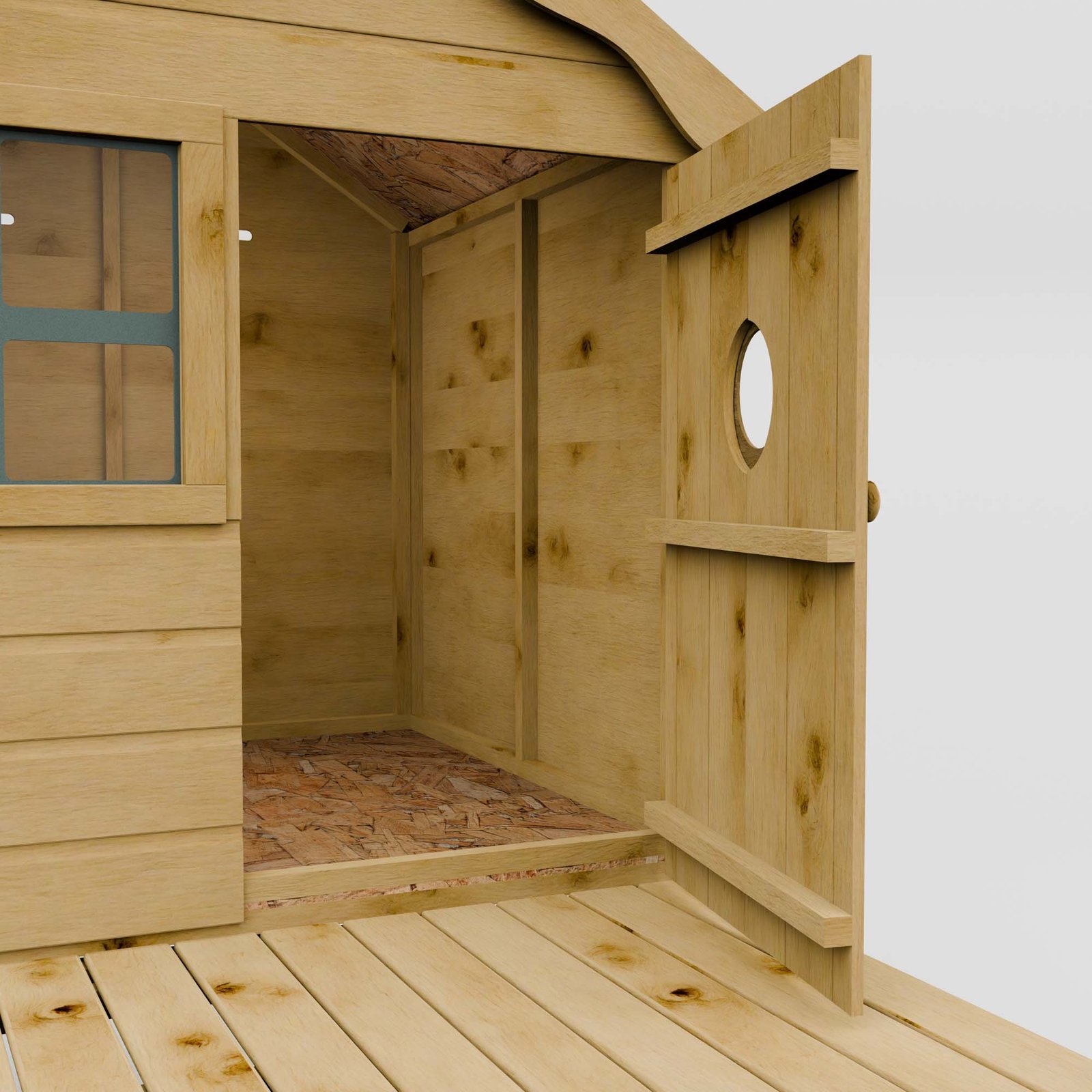 Snug Tower Wooden Playhouse with Slide - Image 7