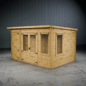 Value 19mm Pent Log Cabin with Side Shed
