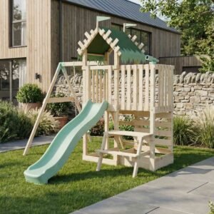 Extended Climbing Frame With Single Swing & Picnic Table - Fernshade Retreat I