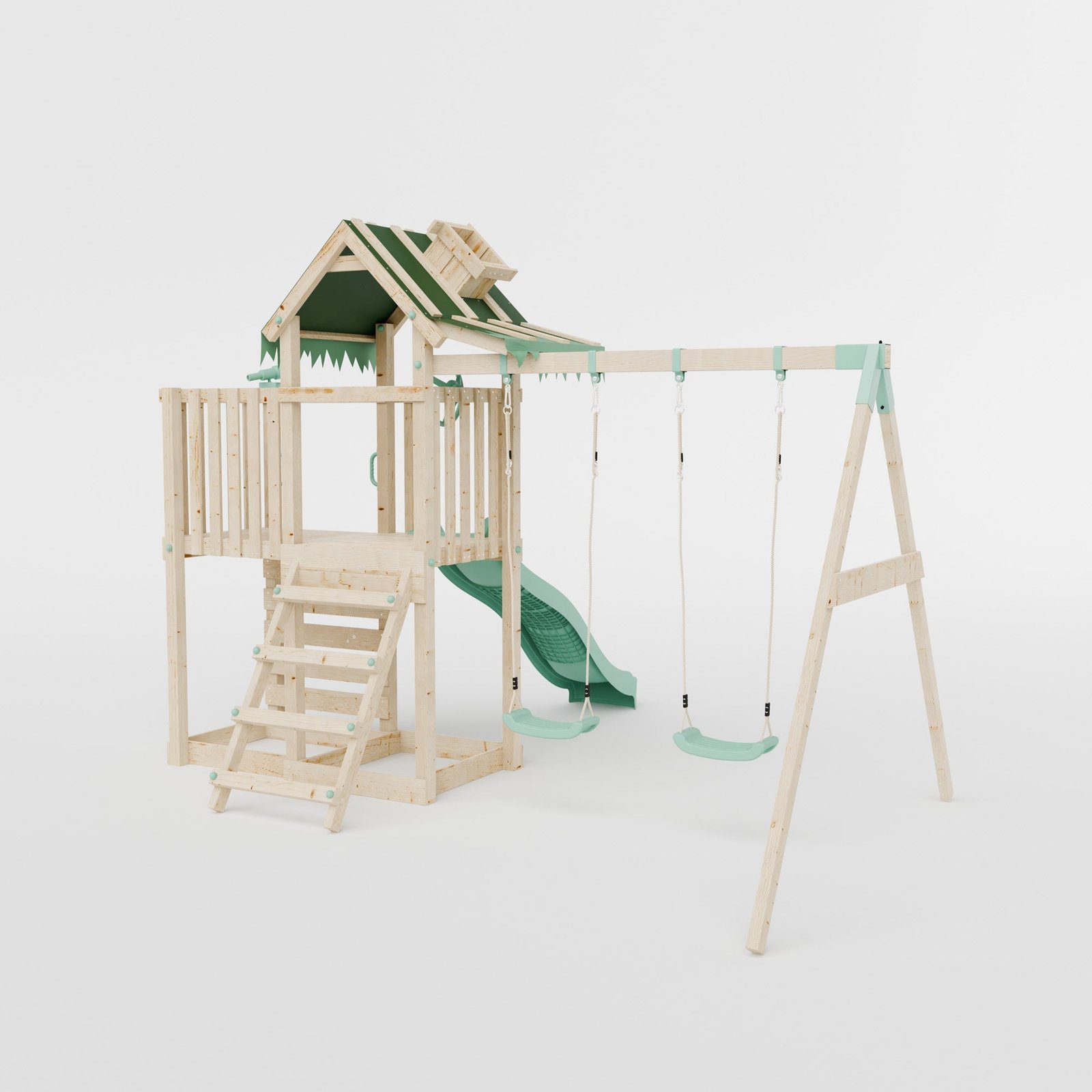 Extended Climbing Frame With Double Swing - Squirrel’s Nest III - Image 4