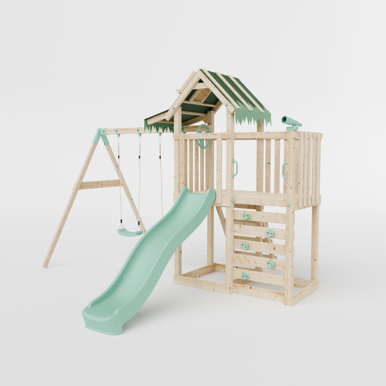 Extended Climbing Frame With Double Swing - Squirrel’s Nest III - Image 2