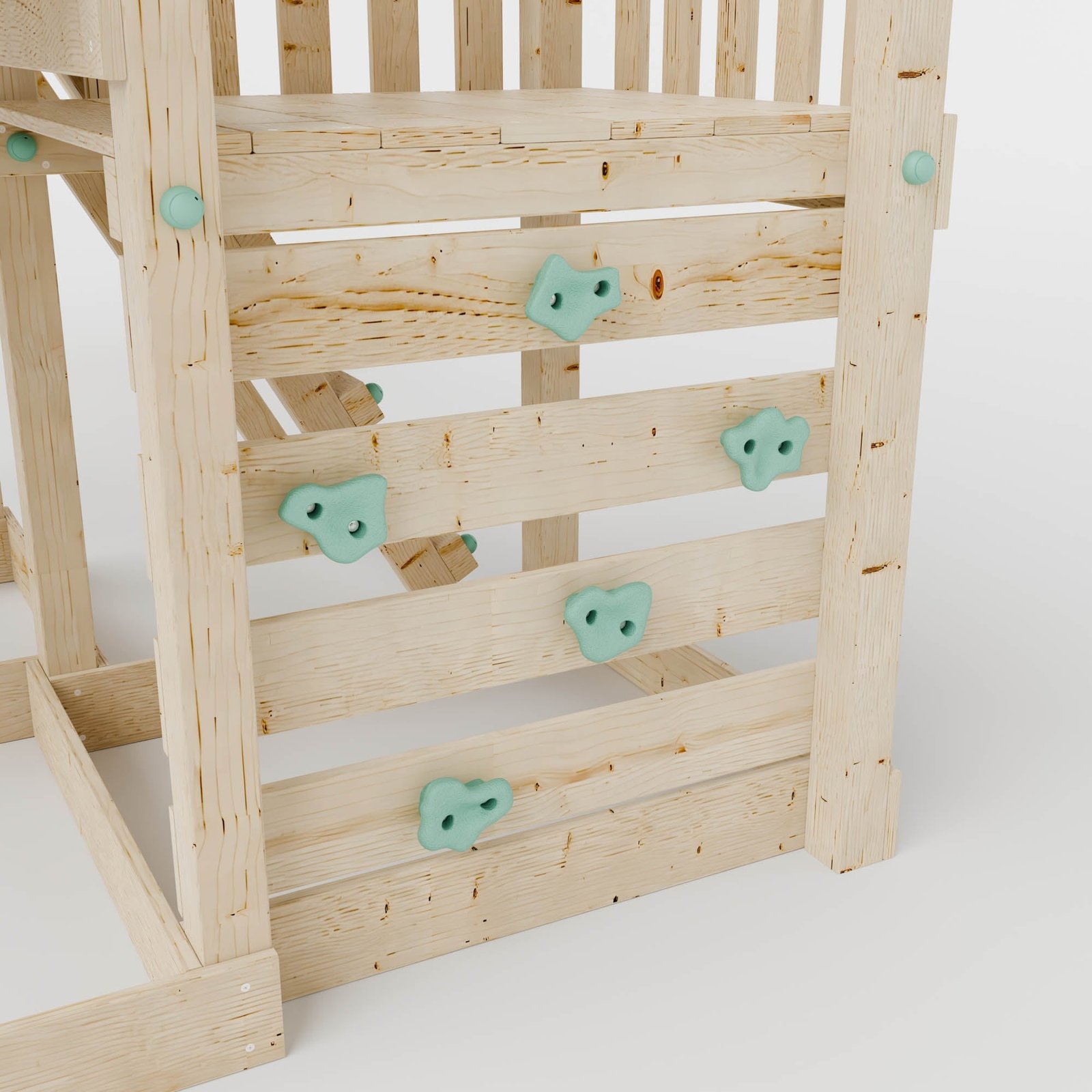 Extended Climbing Frame With Step Up, Single Swing & Climbing Wall - Maplewood V - Image 7