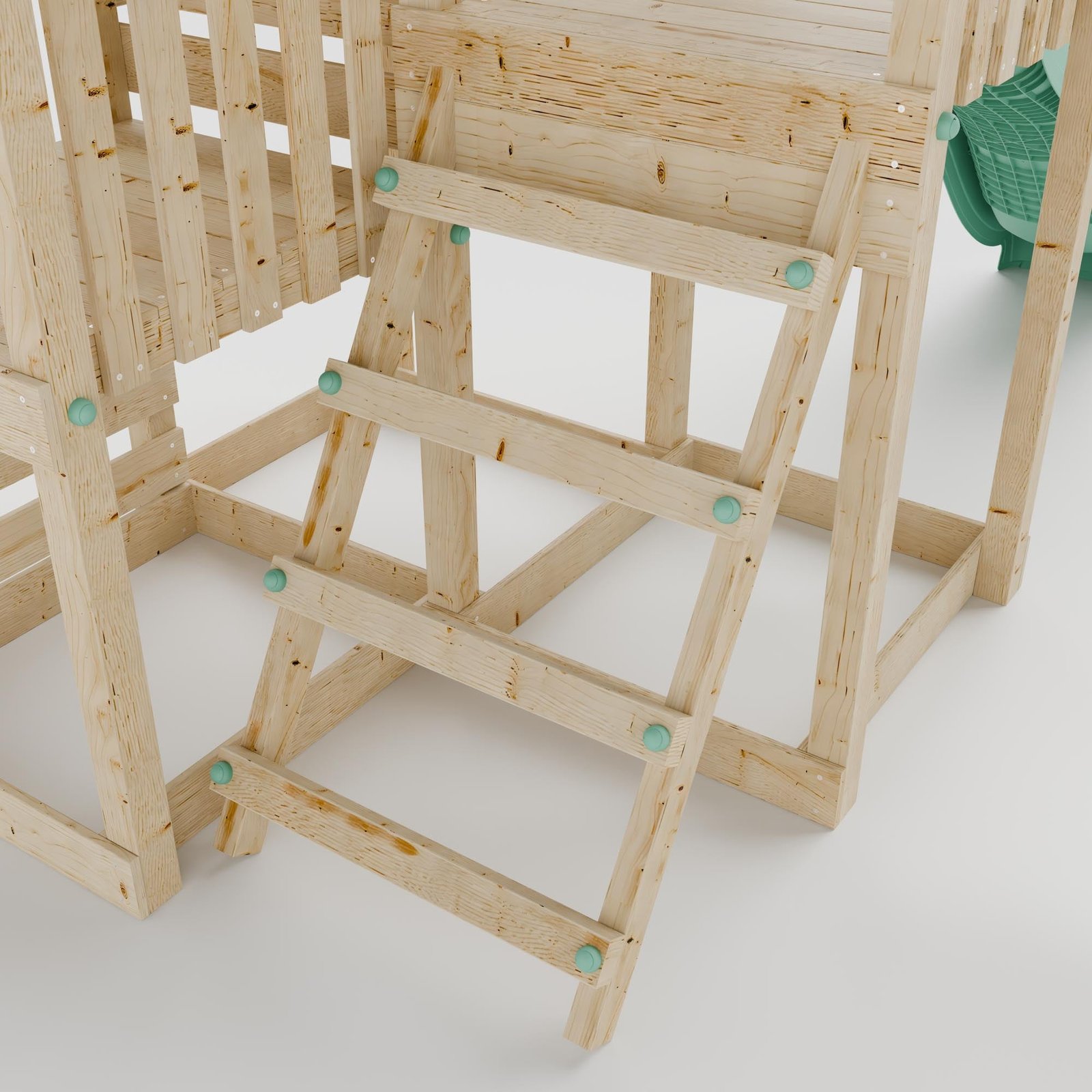 Extended Climbing Frame With Step Up, Single Swing & Climbing Wall - Maplewood V - Image 6
