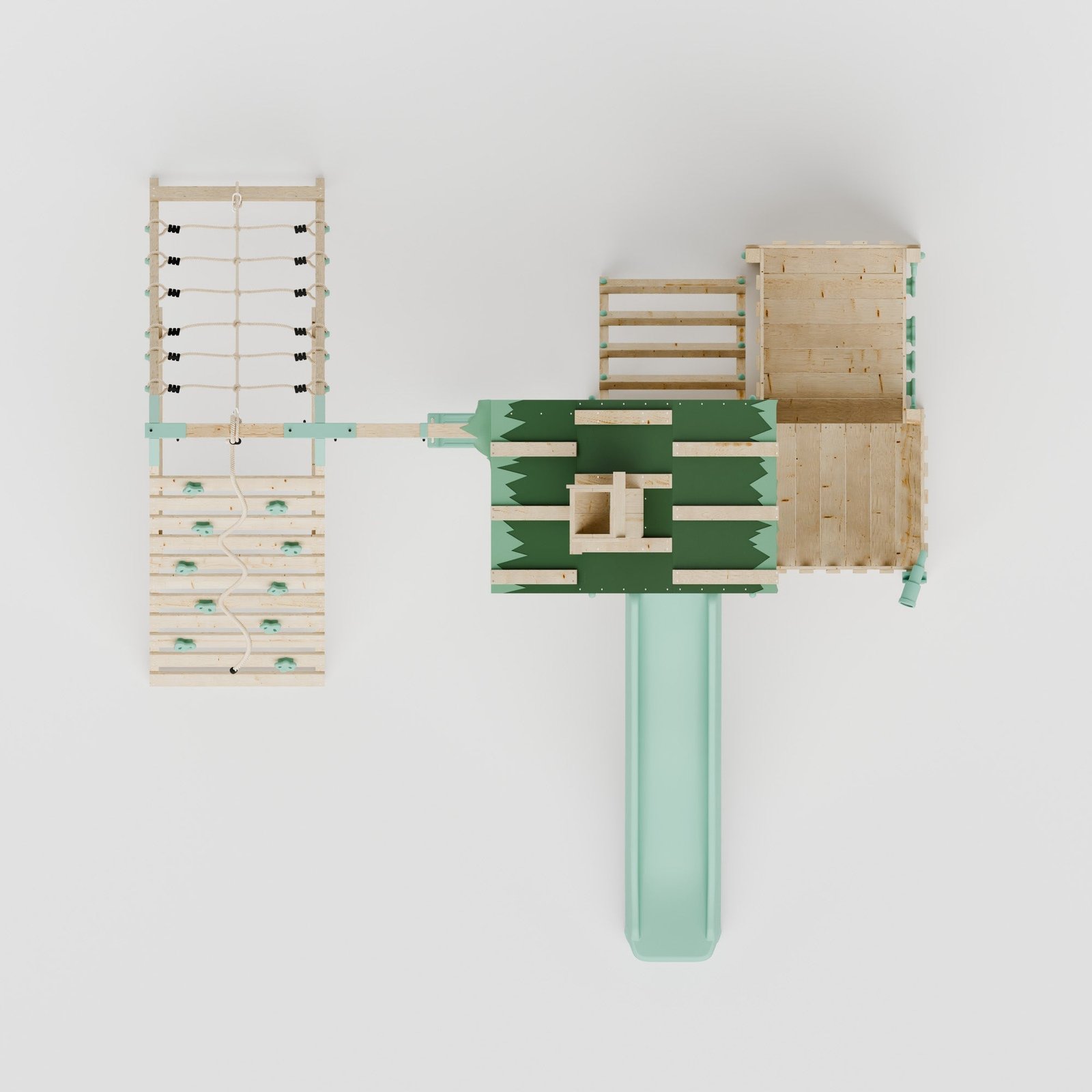 Extended Climbing Frame With Step Up, Single Swing & Climbing Wall - Maplewood V - Image 11