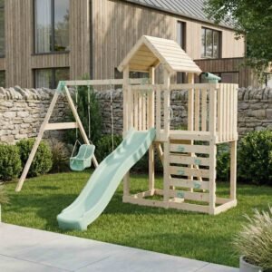 Climbing Frame With Extension & Double Swing - Thristlethorne Trail IV