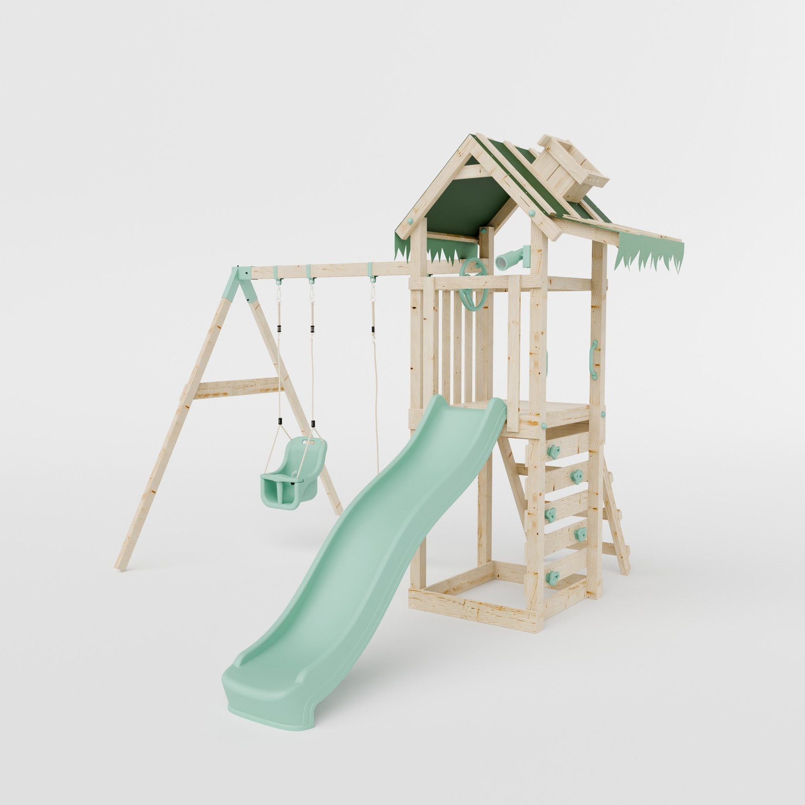Climbing Frame With Double Swing - Eldertree Forest IV - Image 2