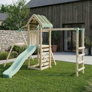 Climbing Frame With Single Swing & Monkey Bars - Faebrook Glade I