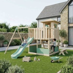 LittleSummit Tower with Small Playhouse & Swing