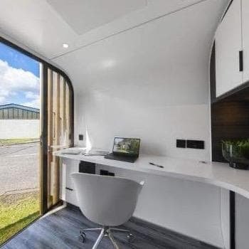 Stand-Alone, Solar Garden Office Pod, complete with desk and storage - Image 12