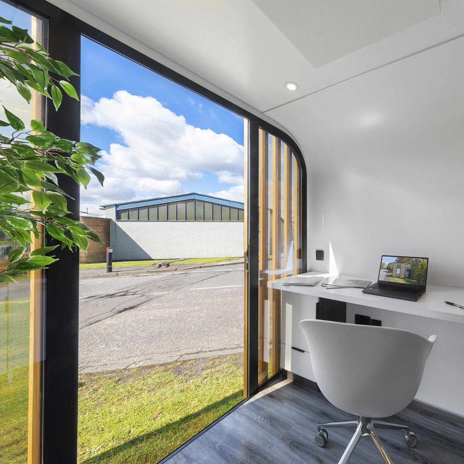 Stand-Alone, Solar Garden Office Pod, complete with desk and storage - Image 19