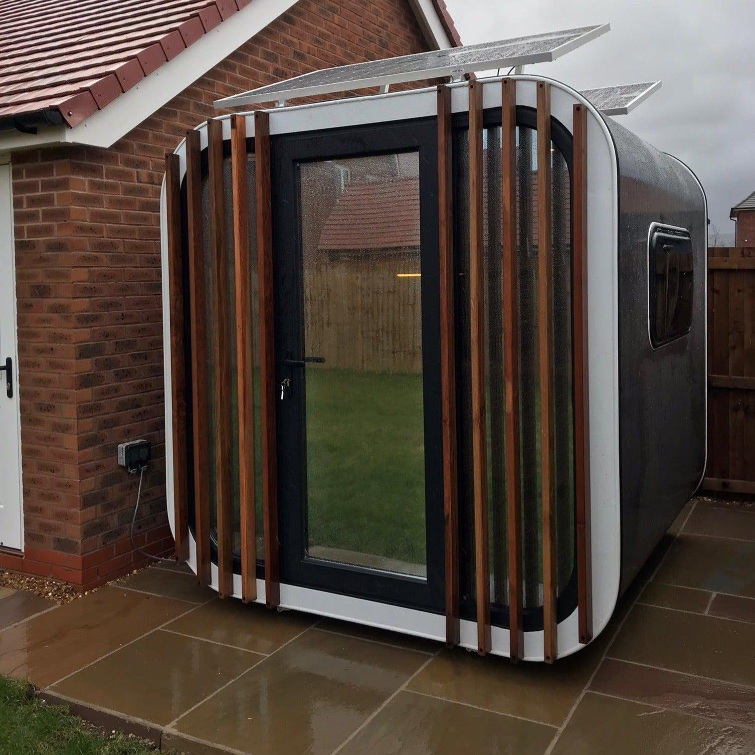 Stand-Alone, Solar Garden Office Pod, complete with desk and storage - Image 2