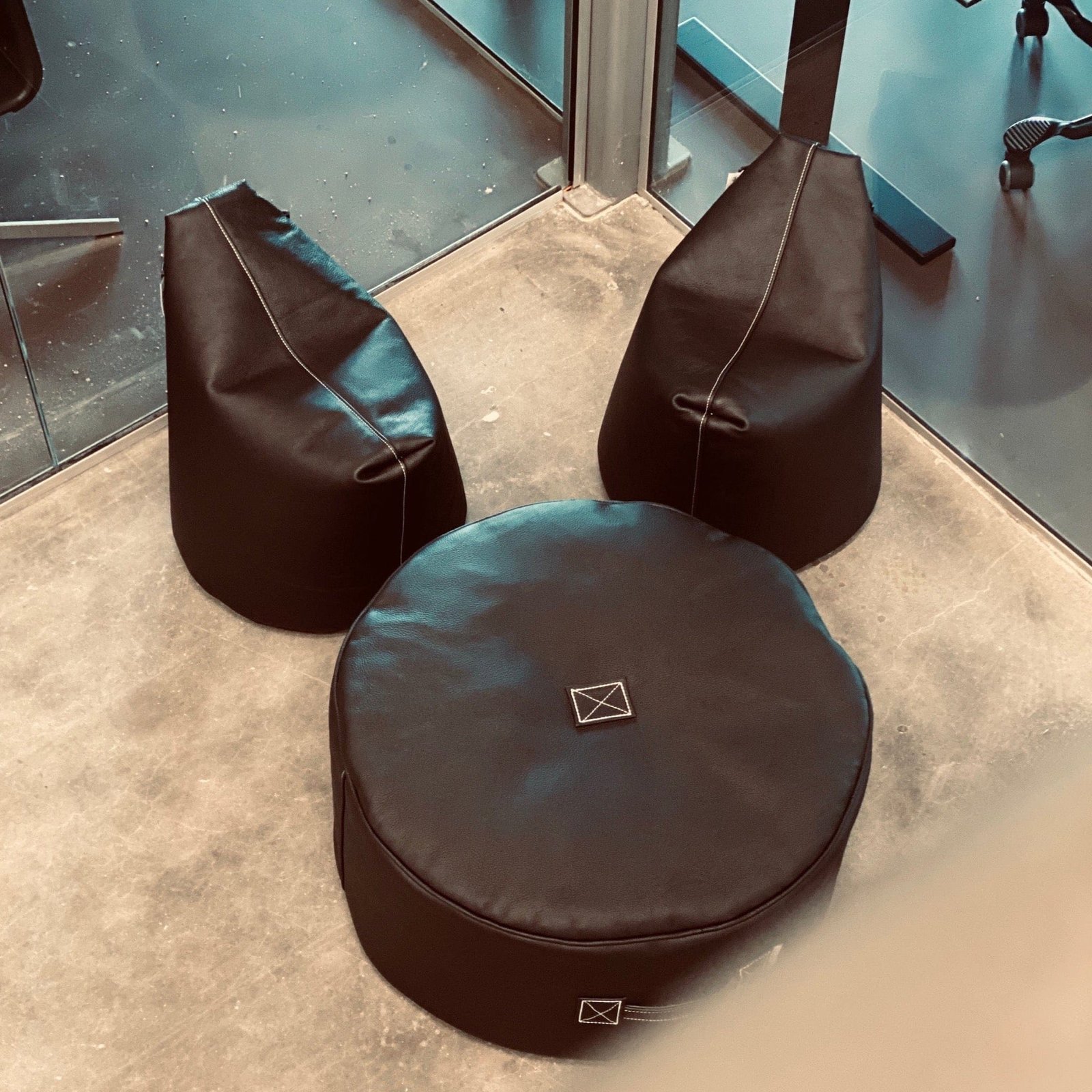 Tiny Moon Luxurious Leather Pouff - By Trimm - Real Scandinavian Quality - Image 5