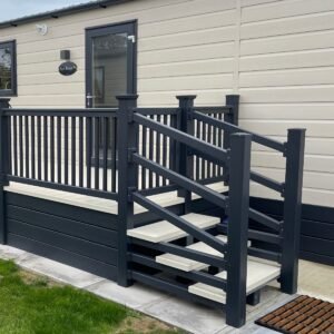 24’ x 8’ Side Patio with Steps and Gate
