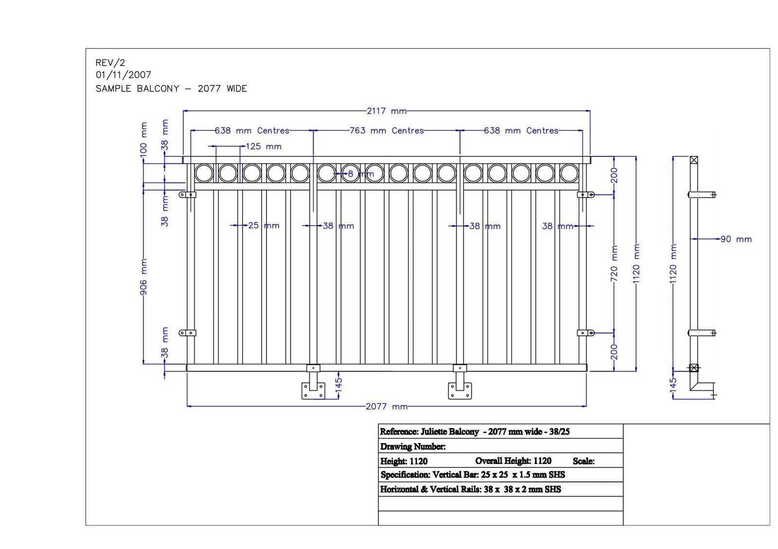 Fortitude Juliet Balcony Zinc - Image 6