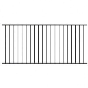 Aluminium Railing Panel - for 1000mm High Fence 2400 x 900mm with 16mm Tube - Black