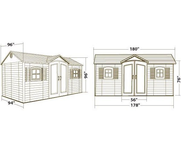 Lifetime Apex Roof Shed 15' x 8' Single or Dual Entrance - Image 8